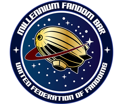 Star Trek Series Logo with text "To Boldly Go, U.S.S Millennium Fandom, Las Vegas"
