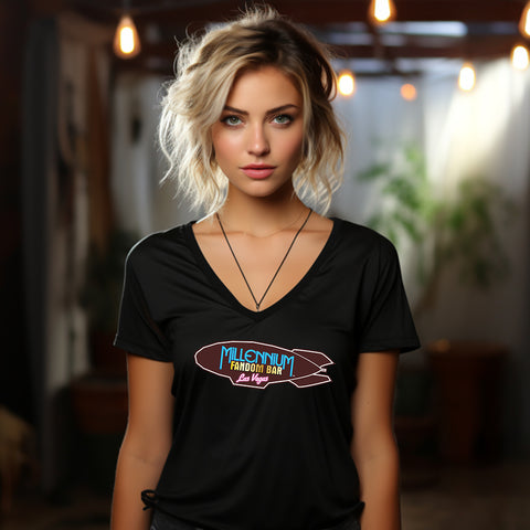 Fandom Bar Vegas - Women's Poly-Rich V-Neck T-Shirt