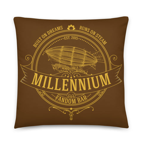 MFB Built On Dreams & Runs On Steam - A Steampunk Themed Basic Pillow | Millennium Fandom Store | built-by-dreams-runs-on-steam-basic-pillow